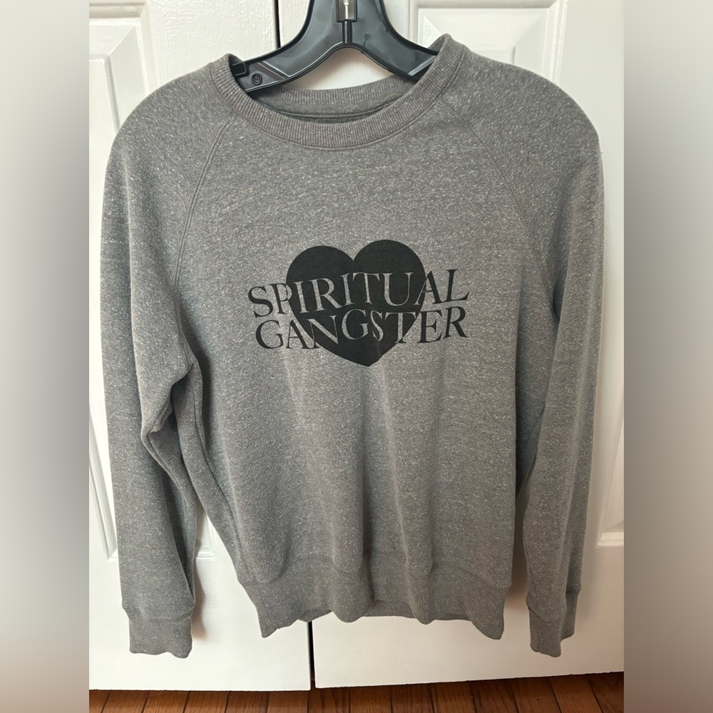 Spiritual Gangster Heart Sweater Grey